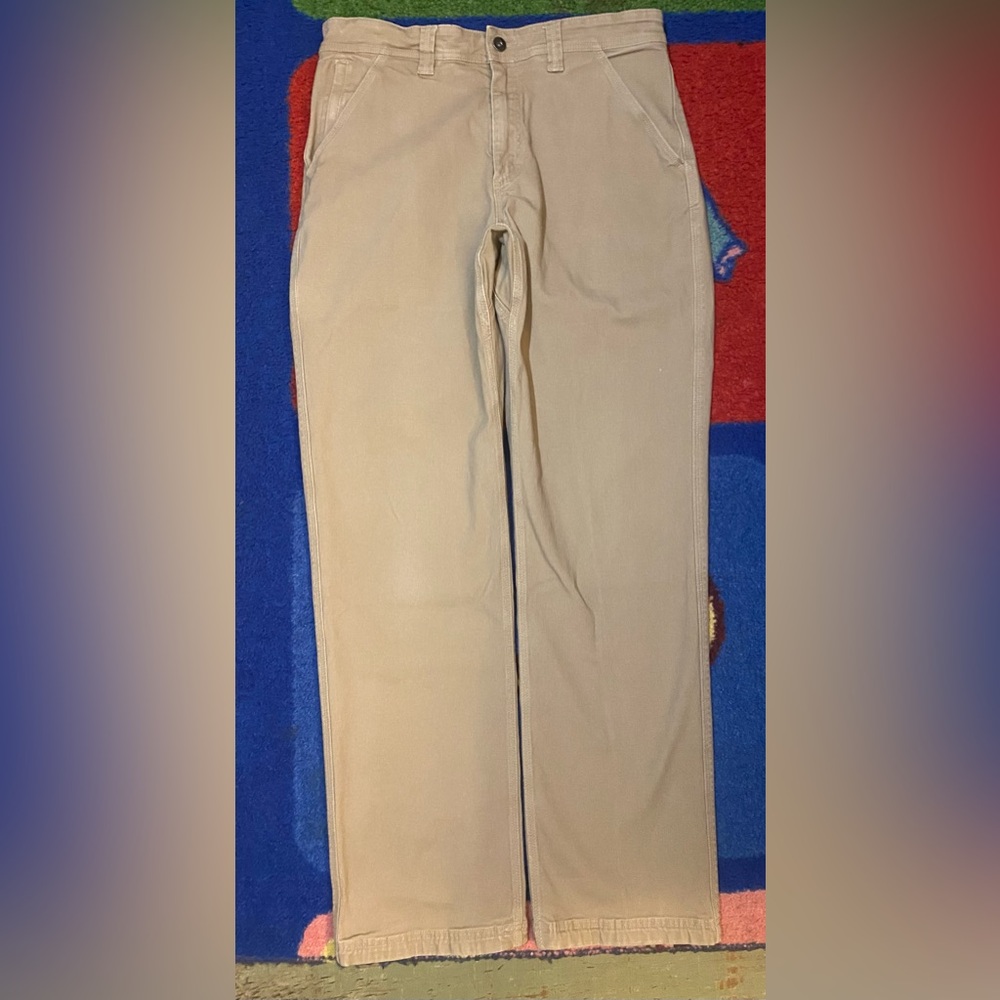 Duluth Trading Co. Flex Fire Hose Khaki Relaxed Fit 5 Pocket Pants Size 34x34